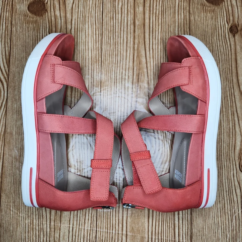 Eileen‎ Fisher Sally Wedge Strappy Sandal Size 9